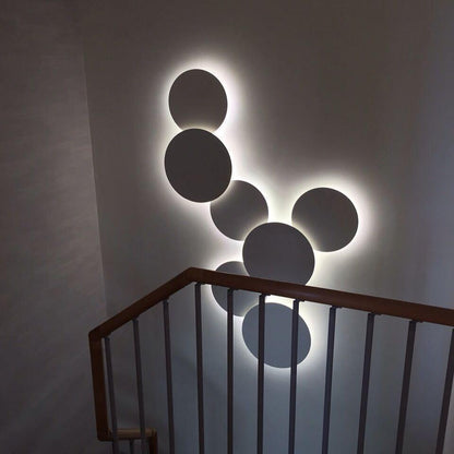 Geometric Disc Wall Lamp | Metal & Acrylic | Black or White