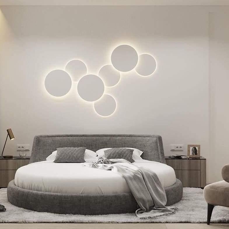 Geometric Disc Wall Lamp | Metal & Acrylic | Black or White