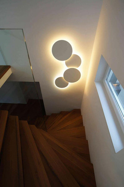 Geometric Disc Wall Lamp | Metal & Acrylic | Black or White