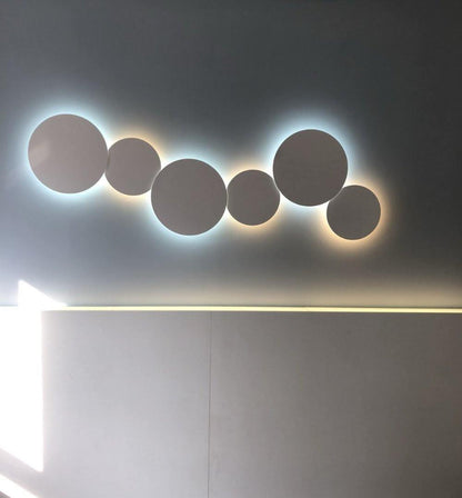 Geometric Disc Wall Lamp | Metal & Acrylic | Black or White