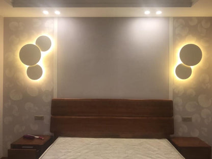 Geometric Disc Wall Lamp | Metal & Acrylic | Black or White