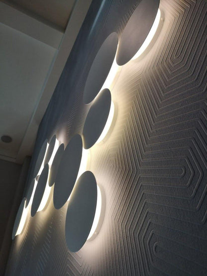 Geometric Disc Wall Lamp | Metal & Acrylic | Black or White