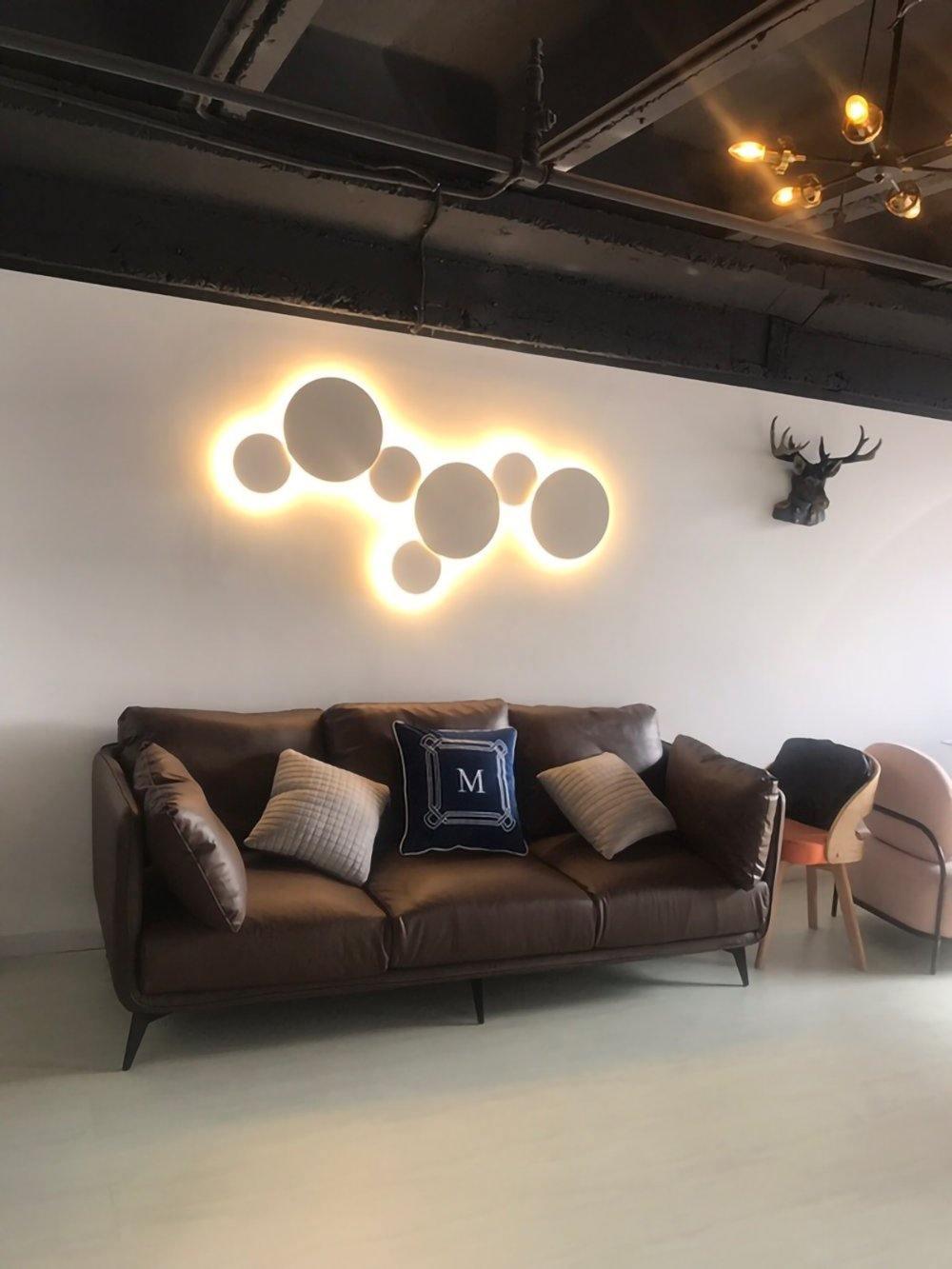 Geometric Disc Wall Lamp | Metal & Acrylic | Black or White