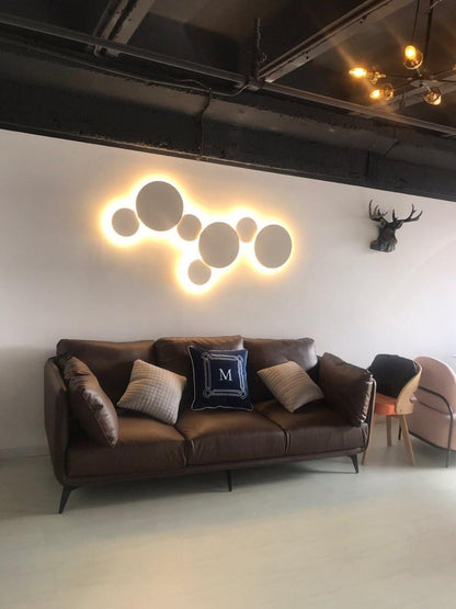 Geometric Disc Wall Lamp | Metal & Acrylic | Black or White
