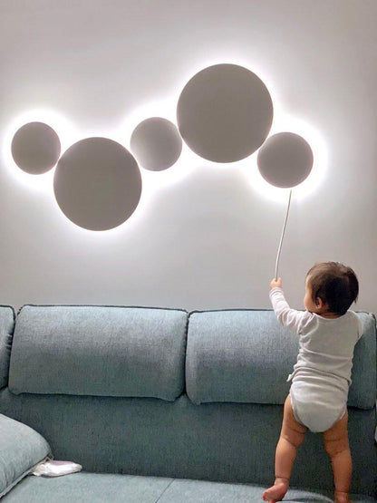 Geometric Disc Wall Lamp | Metal & Acrylic | Black or White