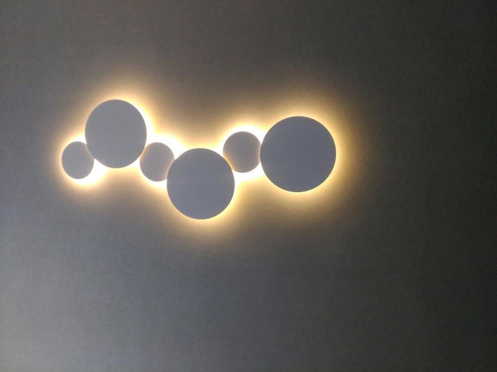 Geometric Disc Wall Lamp | Metal & Acrylic | Black or White