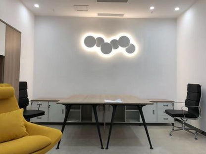 Geometric Disc Wall Lamp | Metal & Acrylic | Black or White