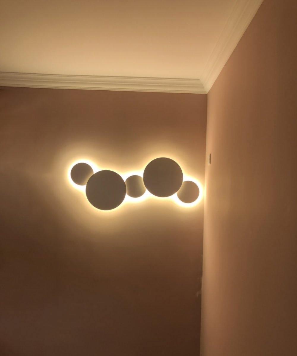 Geometric Disc Wall Lamp | Metal & Acrylic | Black or White