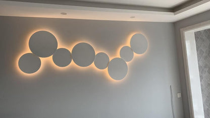Geometric Disc Wall Lamp | Metal & Acrylic | Black or White
