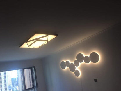 Geometric Disc Wall Lamp | Metal & Acrylic | Black or White