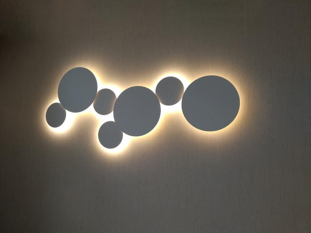 Geometric Disc Wall Lamp | Metal & Acrylic | Black or White
