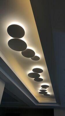 Geometric Disc Wall Lamp | Metal & Acrylic | Black or White