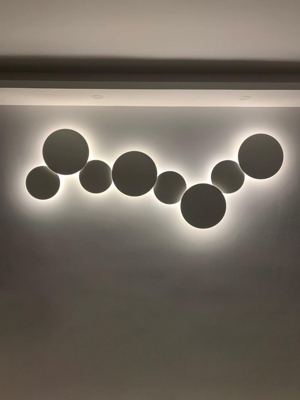 Geometric Disc Wall Lamp | Metal & Acrylic | Black or White