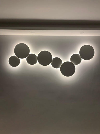 Geometric Disc Wall Lamp | Metal & Acrylic | Black or White