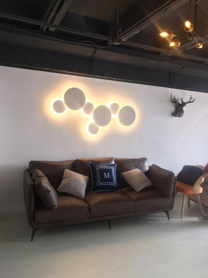Geometric Disc Wall Lamp | Metal & Acrylic | Black or White