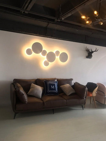 Geometric Disc Wall Lamp | Metal & Acrylic | Black or White