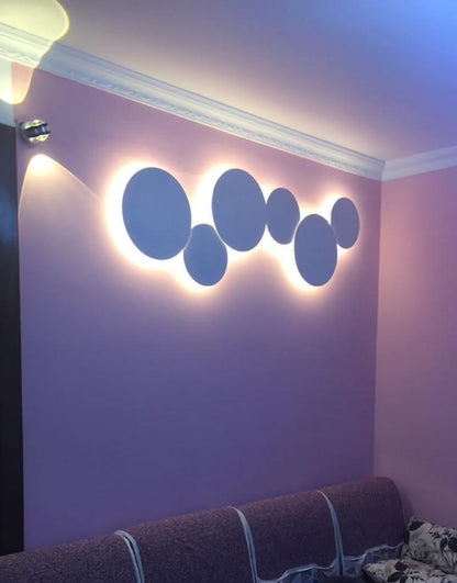 Geometric Disc Wall Lamp | Metal & Acrylic | Black or White