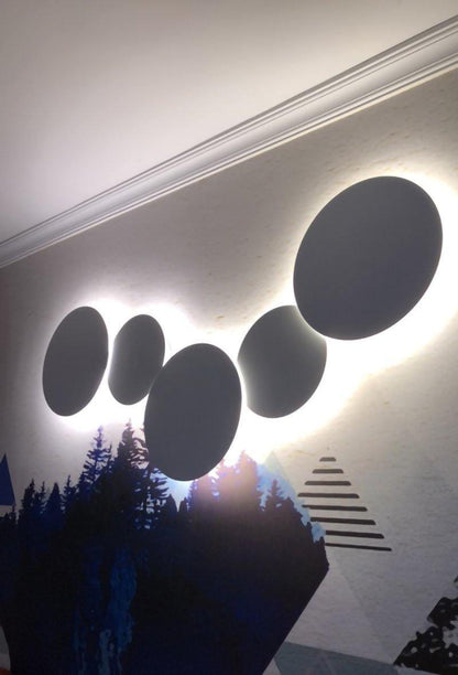 Geometric Disc Wall Lamp | Metal & Acrylic | Black or White