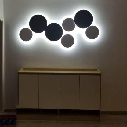 Geometric Disc Wall Lamp | Metal & Acrylic | Black or White