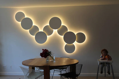 Geometric Disc Wall Lamp | Metal & Acrylic | Black or White