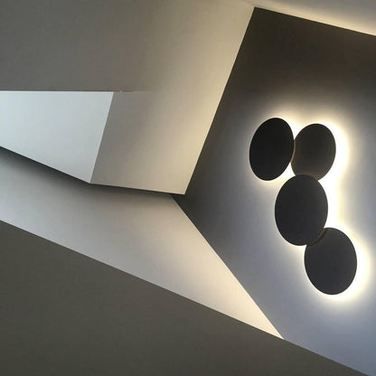 Geometric Disc Wall Lamp | Metal & Acrylic | Black or White