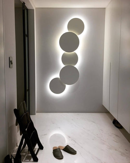 Geometric Disc Wall Lamp | Metal & Acrylic | Black or White