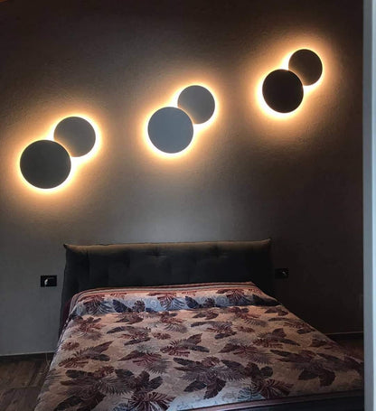 Geometric Disc Wall Lamp | Metal & Acrylic | Black or White