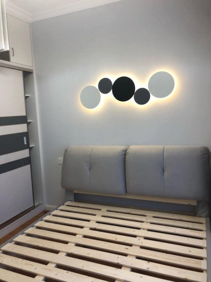 Geometric Disc Wall Lamp | Metal & Acrylic | Black or White
