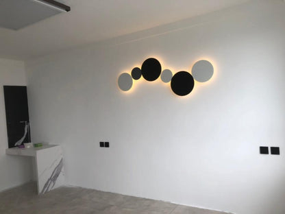 Geometric Disc Wall Lamp | Metal & Acrylic | Black or White