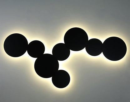 Geometric Disc Wall Lamp | Metal & Acrylic | Black or White