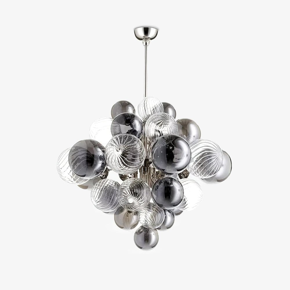 Pallocino Chandelier | Chrome Finish | Smoke Grey Glass | 60cm, 80cm, 100cm Sizes