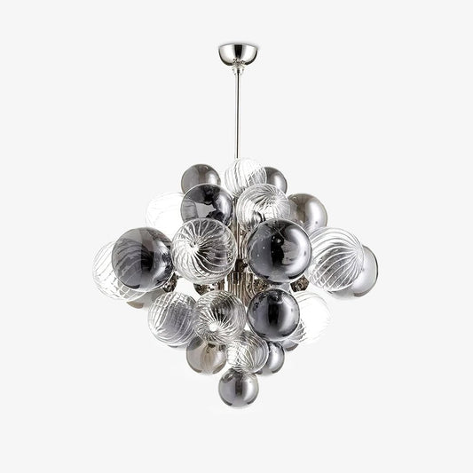 Pallocino Chandelier | Chrome Finish | Smoke Grey Glass | 60cm, 80cm, 100cm Sizes