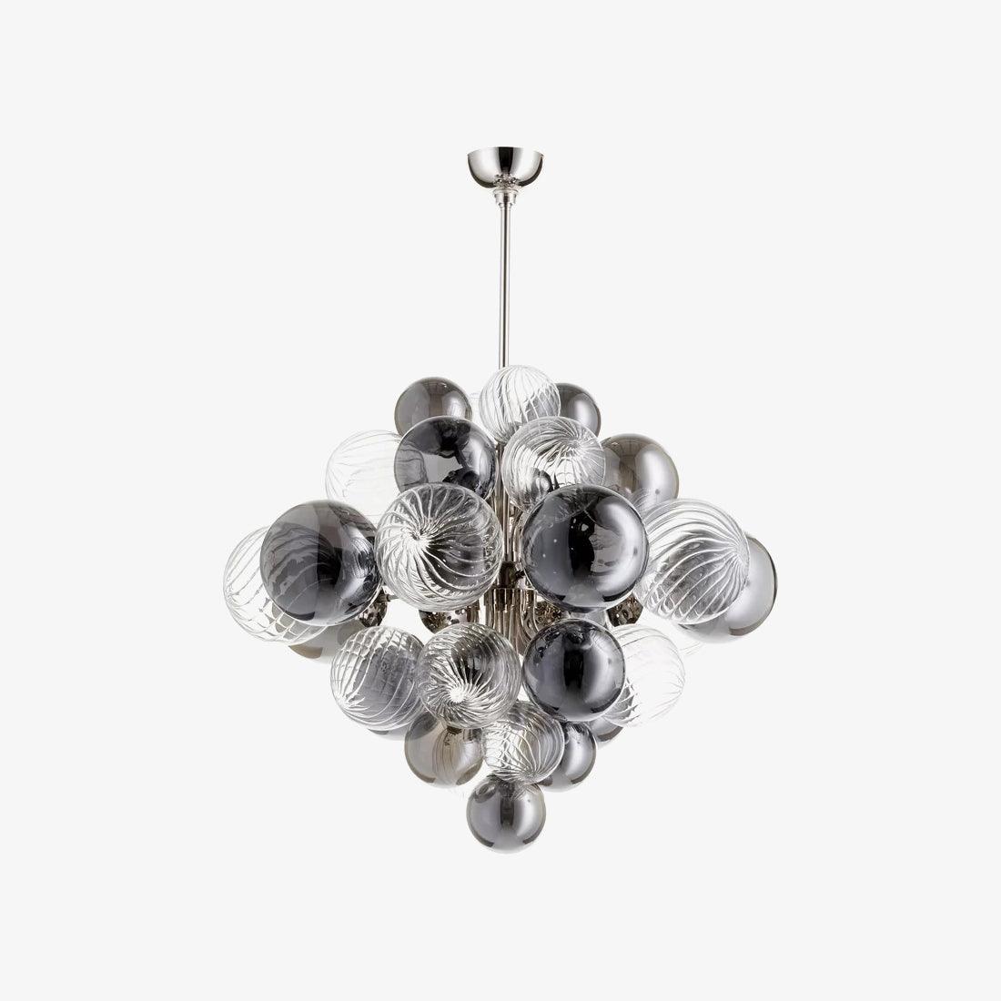 Pallocino Chandelier | Chrome Finish | Smoke Grey Glass | 60cm, 80cm, 100cm Sizes