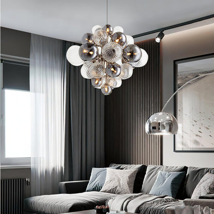 Pallocino Chandelier | Chrome Finish | Smoke Grey Glass | 60cm, 80cm, 100cm Sizes