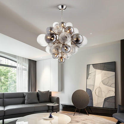 Pallocino Chandelier | Chrome Finish | Smoke Grey Glass | 60cm, 80cm, 100cm Sizes