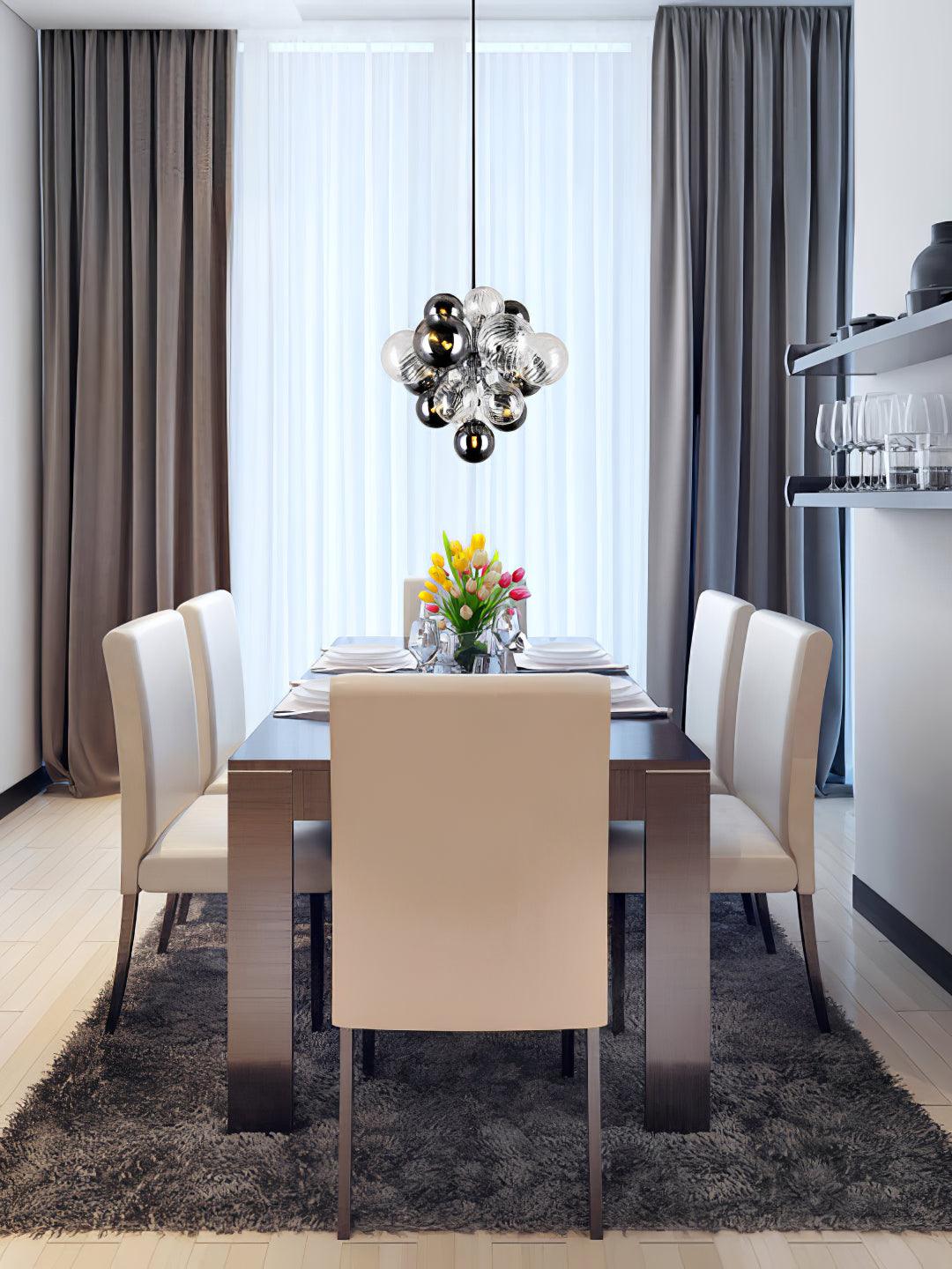 Pallocino Chandelier | Chrome Finish | Smoke Grey Glass | 60cm, 80cm, 100cm Sizes