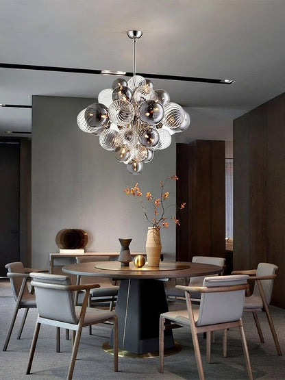 Pallocino Chandelier | Chrome Finish | Smoke Grey Glass | 60cm, 80cm, 100cm Sizes