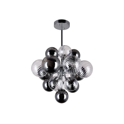 Pallocino Chandelier | Chrome Finish | Smoke Grey Glass | 60cm, 80cm, 100cm Sizes