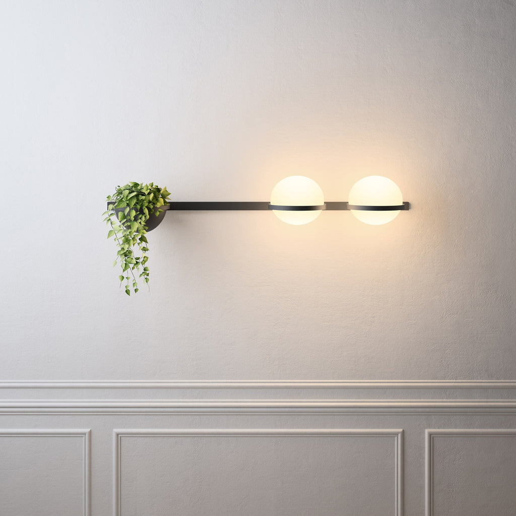 Outdoor Wall Light | Metal & Acrylic | Black Finish, Integrated LED