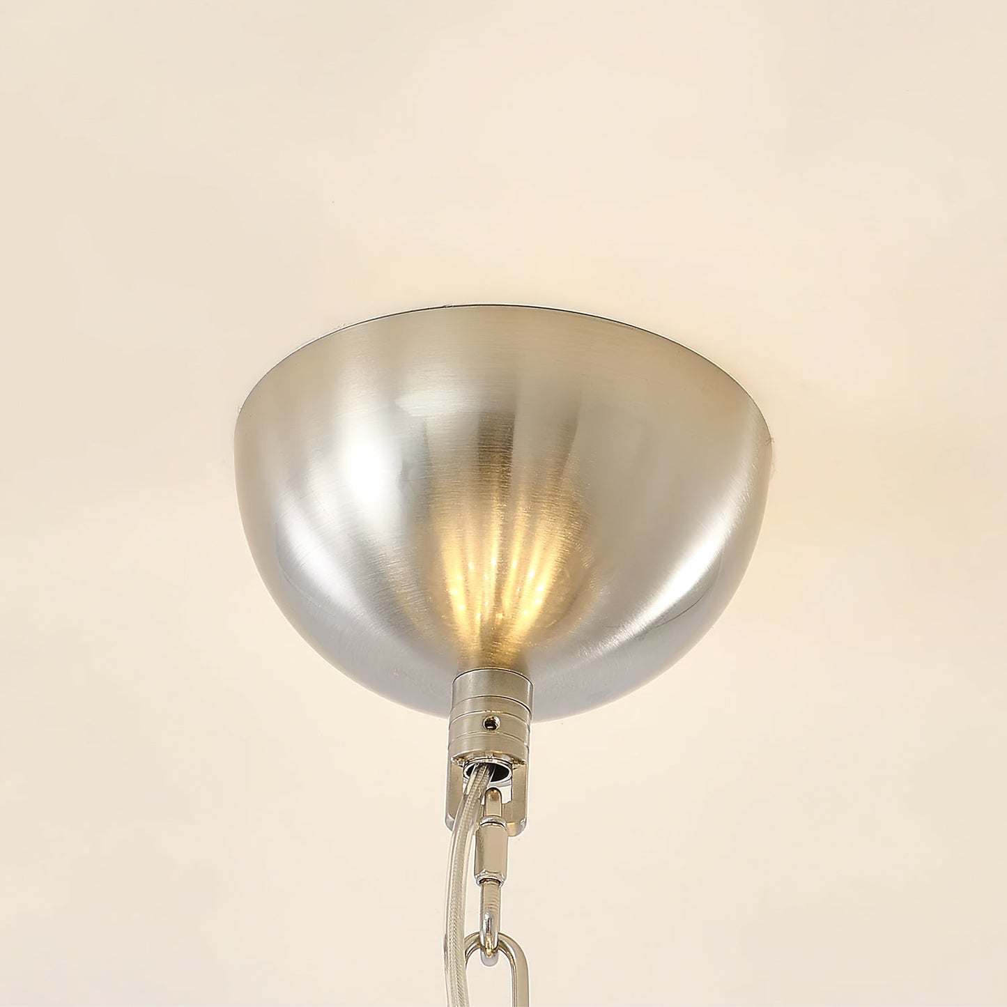 Murano Glass Chandelier | Clear Glass & Nickel Frame | 90cm Diameter