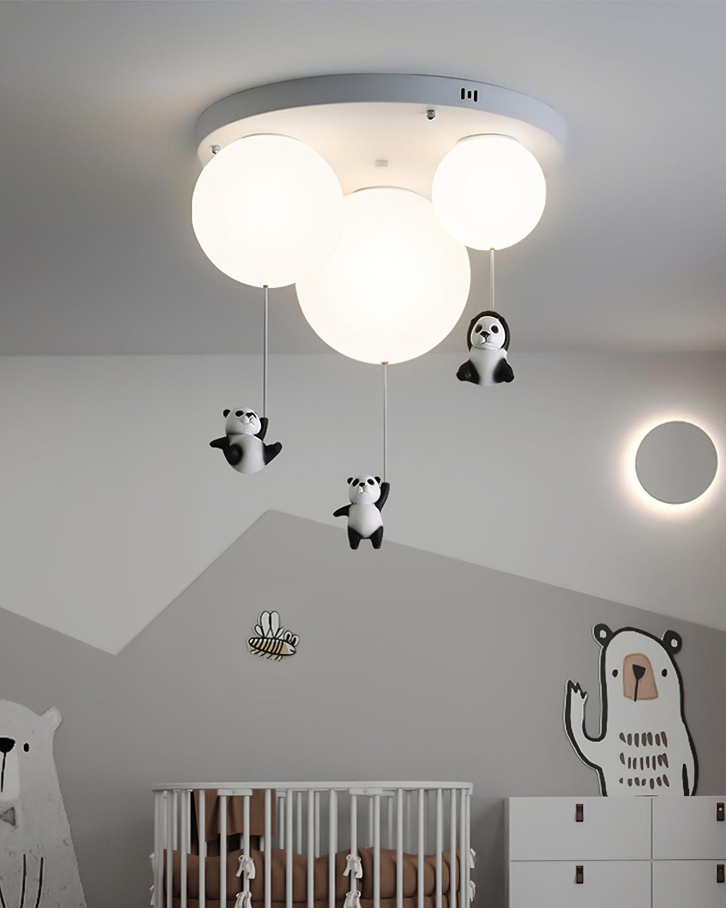 Panda Ceiling Lamp | Polyester & Glass | Available in Black or White