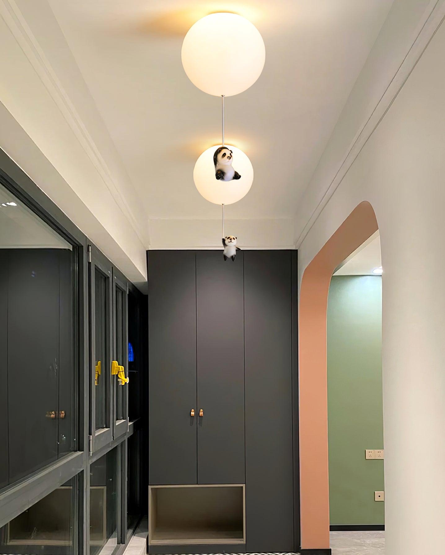 Panda Ceiling Lamp | Polyester & Glass | Available in Black or White