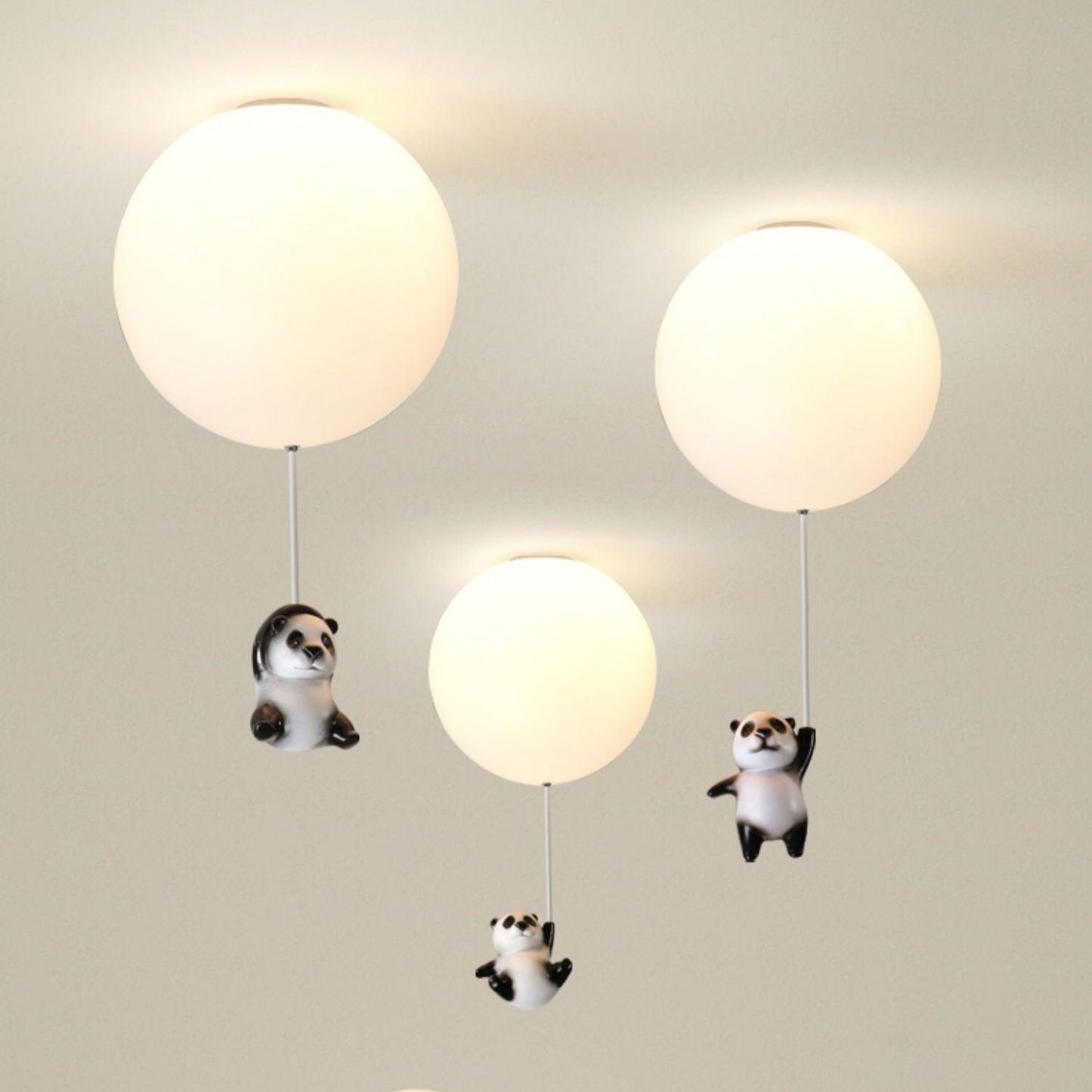 Panda Ceiling Lamp | Polyester & Glass | Available in Black or White