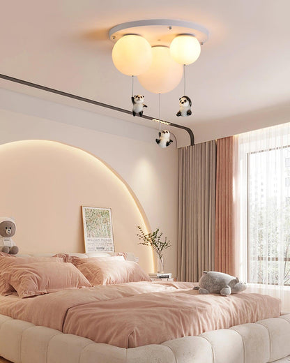 Panda Ceiling Lamp | Polyester & Glass | Available in Black or White