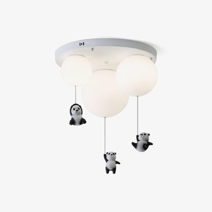Panda Ceiling Lamp | Polyester & Glass | Available in Black or White