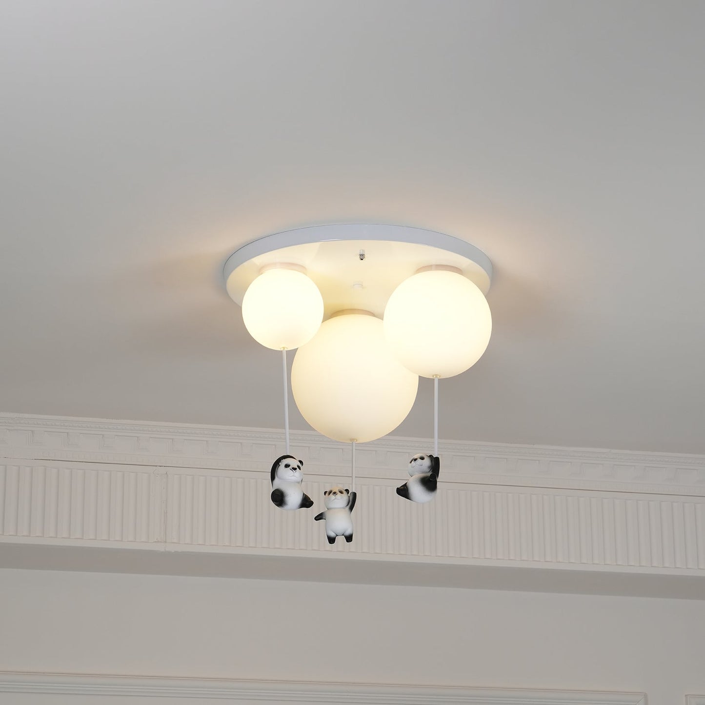 Panda Ceiling Lamp | Polyester & Glass | Available in Black or White