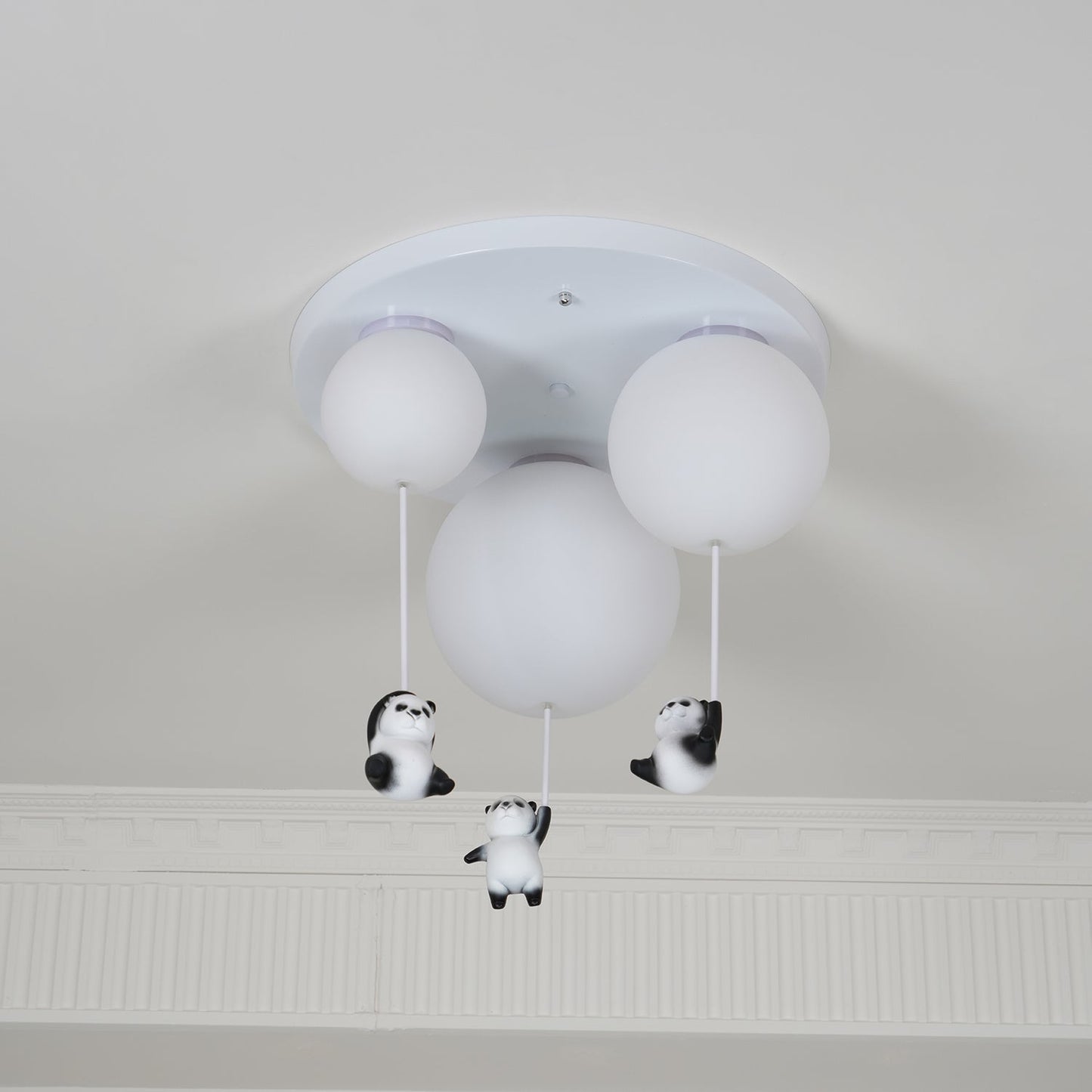 Panda Ceiling Lamp | Polyester & Glass | Available in Black or White
