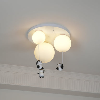 Panda Ceiling Lamp | Polyester & Glass | Available in Black or White