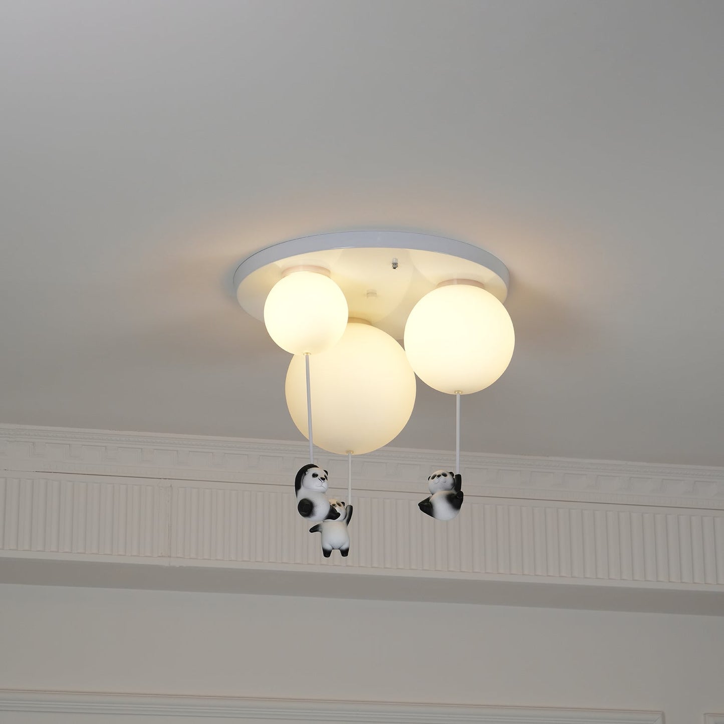 Panda Ceiling Lamp | Polyester & Glass | Available in Black or White
