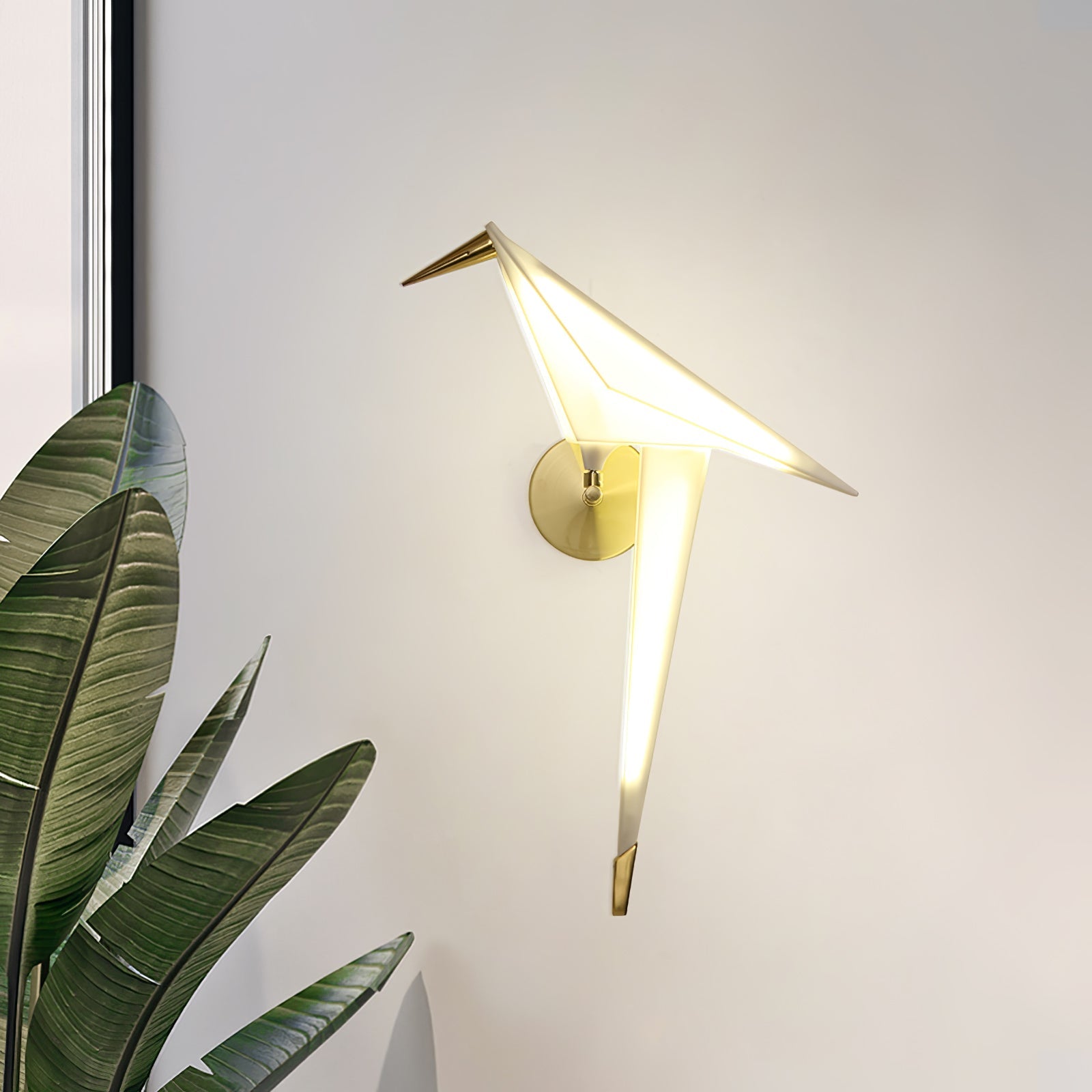 Paper Crane Wall Lamp | Adjustable Metal & PC Design | Set of 2